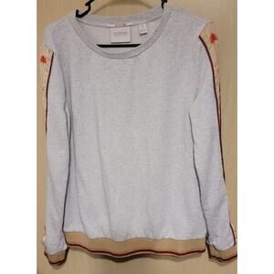 Scotch & Soda Maison Scotch Gray Sweatshirt Logo Med Raffia Town Sleeve Detail